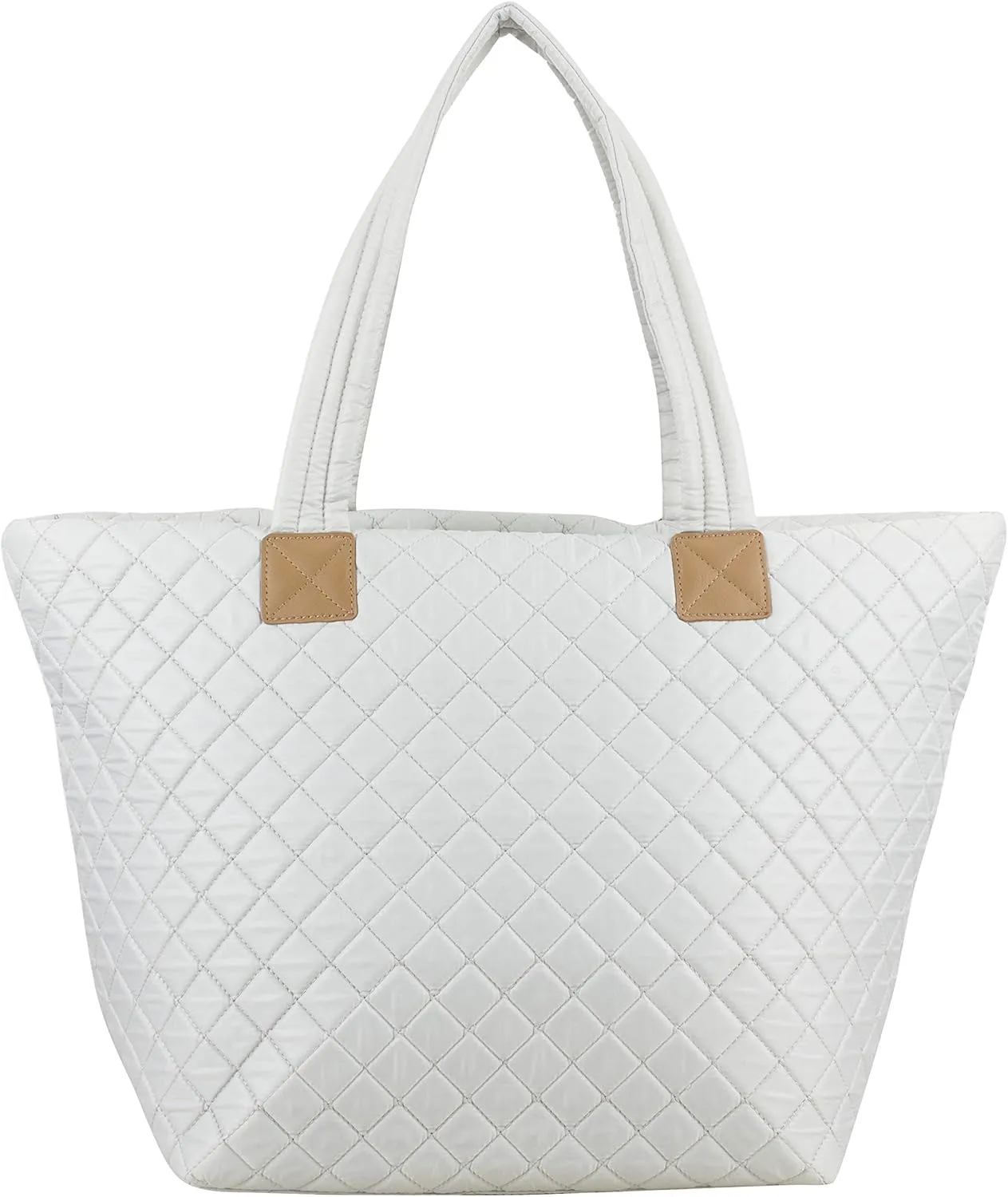 BODHI Quilted Soft Luxe Large Tote Bag For Women, Travel Shoulder Bag Top Handle Handbag for Gym, Work, Fog Gray