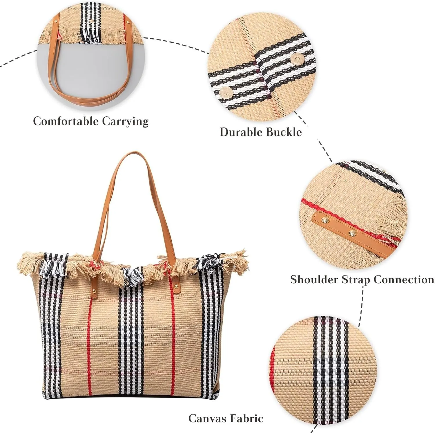 Bohemian Hobo Large Capacity Top Handle Tote for Women Cute Canvas Shoulder Summer Vibe Beach Casual Handbag