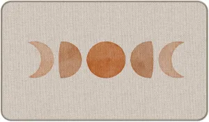 Boho Abstract Sun Moon Phase Modern Entrance Door Mat 17x30 Inch Doormats Decor, Bohemia Home Front Door Porch Outdoor Indoor Decorations