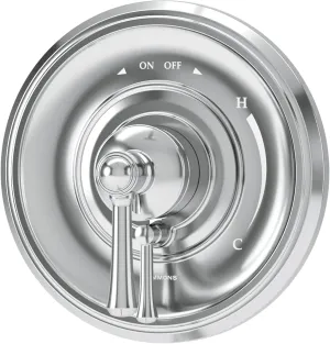 Braston Wall Mounted Shower Valve Trim with Volume Control Lever in Polished Chrome (Valve Not Included) - S5890TRM