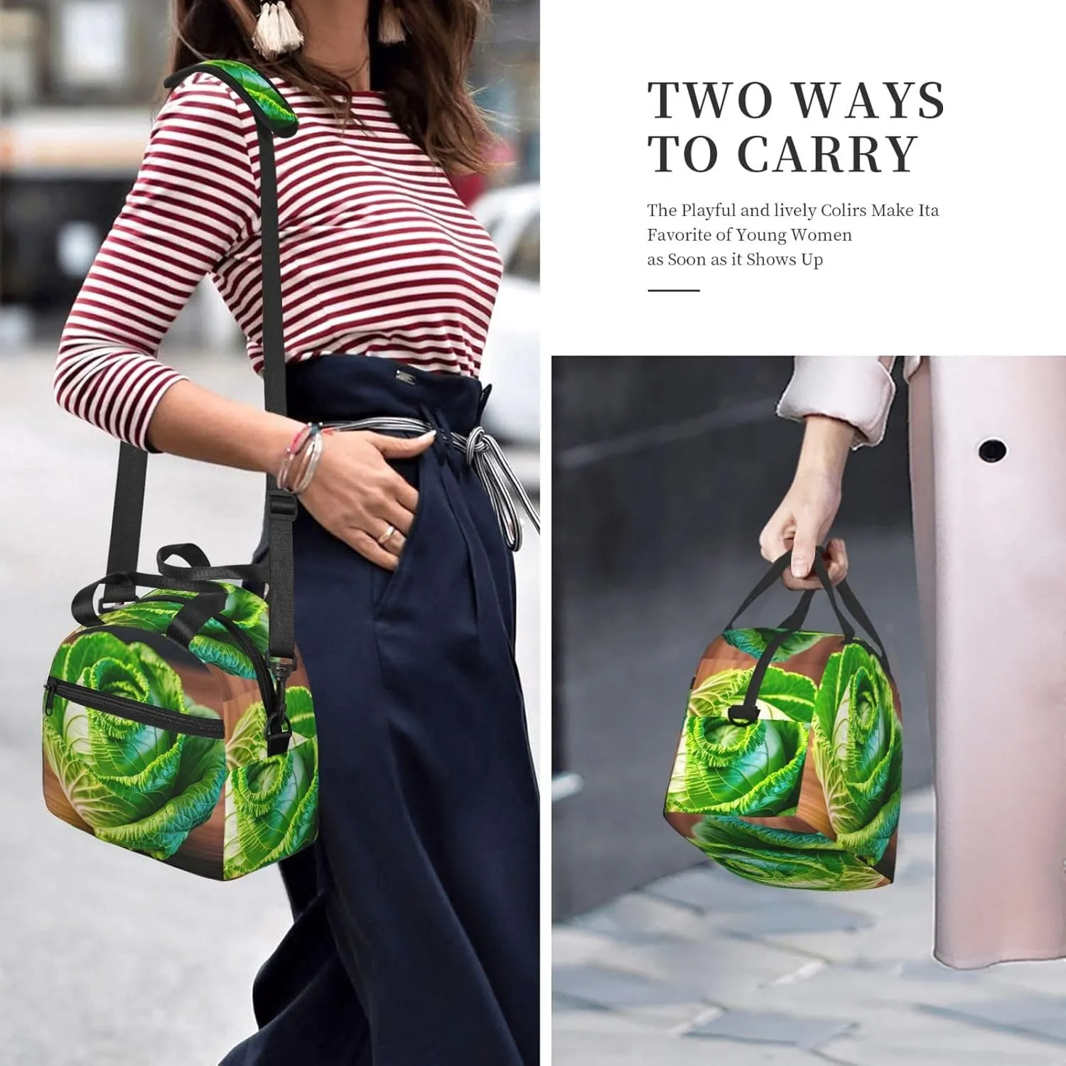 Bright Cabbage Lunch Bag Lunch Box Reusable Insulated For Adults For Work Travel Women Men