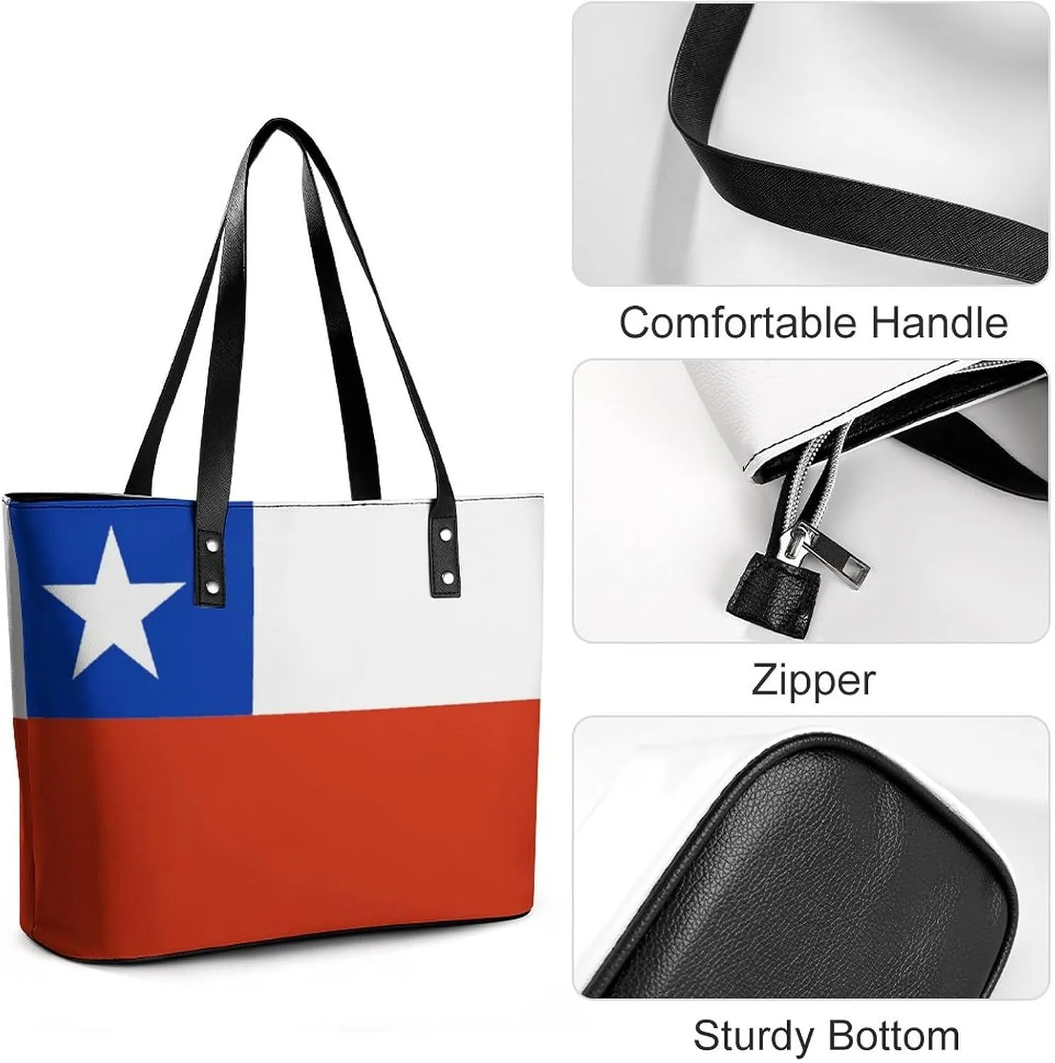 British Antarctic Territory Flag Elegant Shoulder Bag for Women Large Capacity Chic Leather Tote