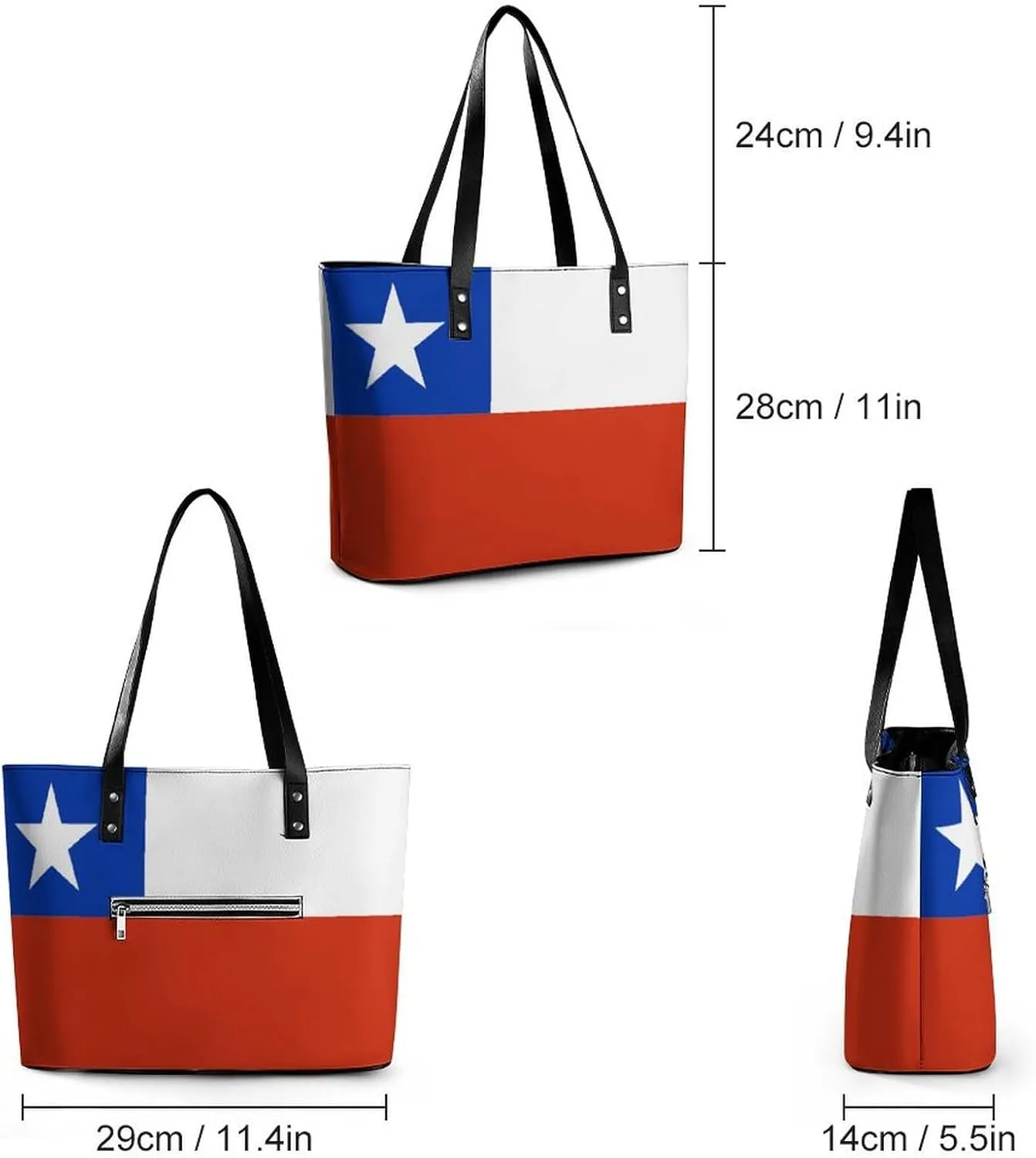 British Antarctic Territory Flag Elegant Shoulder Bag for Women Large Capacity Chic Leather Tote