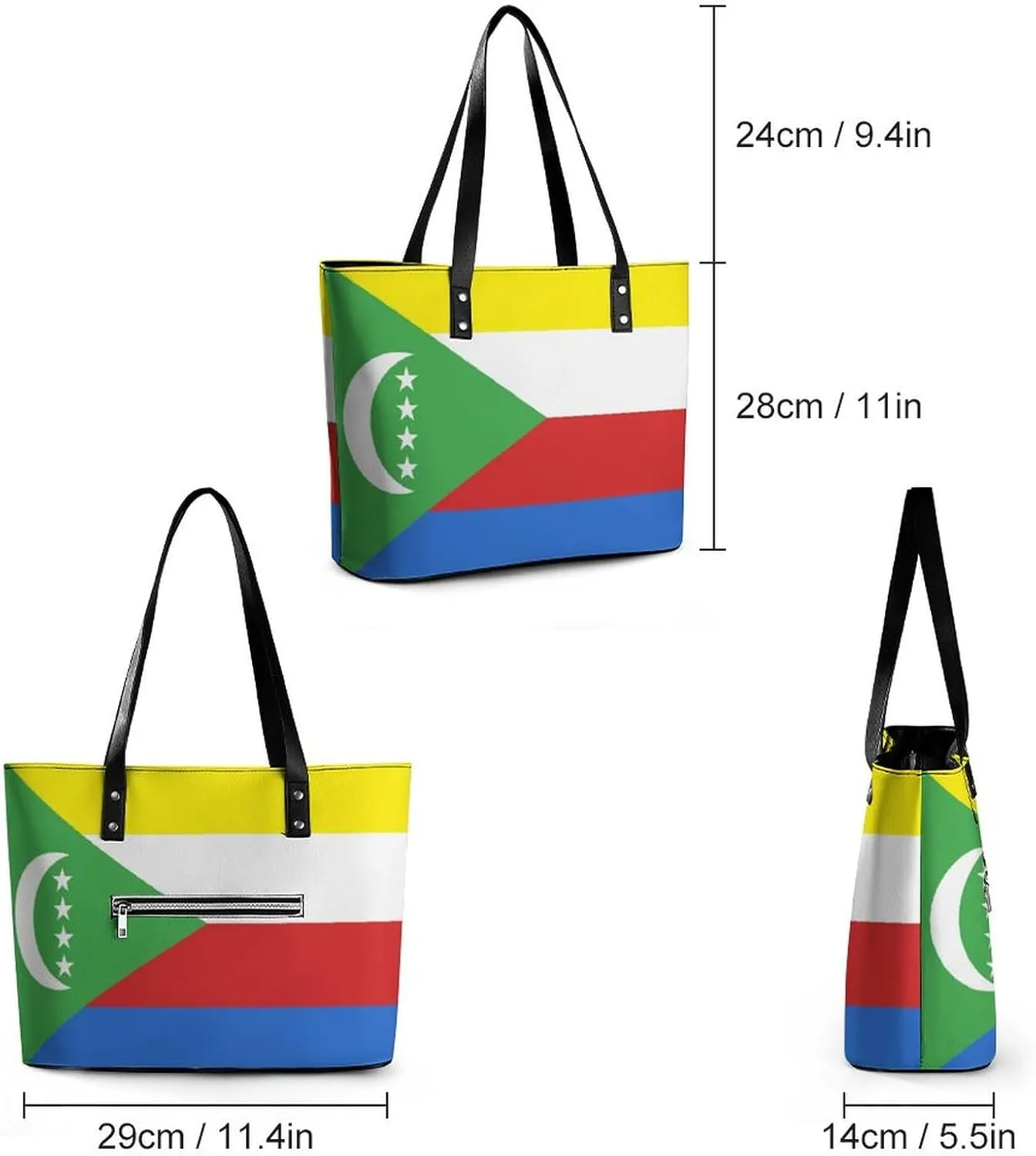 British Antarctic Territory Flag Elegant Shoulder Bag for Women Large Capacity Chic Leather Tote