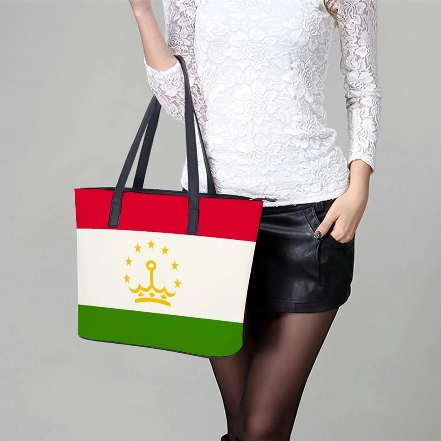 British Antarctic Territory Flag Elegant Shoulder Bag for Women Large Capacity Chic Leather Tote