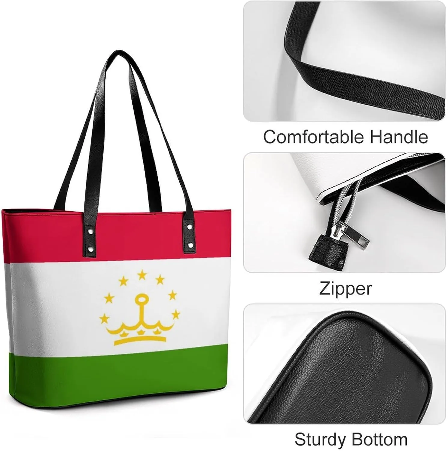 British Antarctic Territory Flag Elegant Shoulder Bag for Women Large Capacity Chic Leather Tote