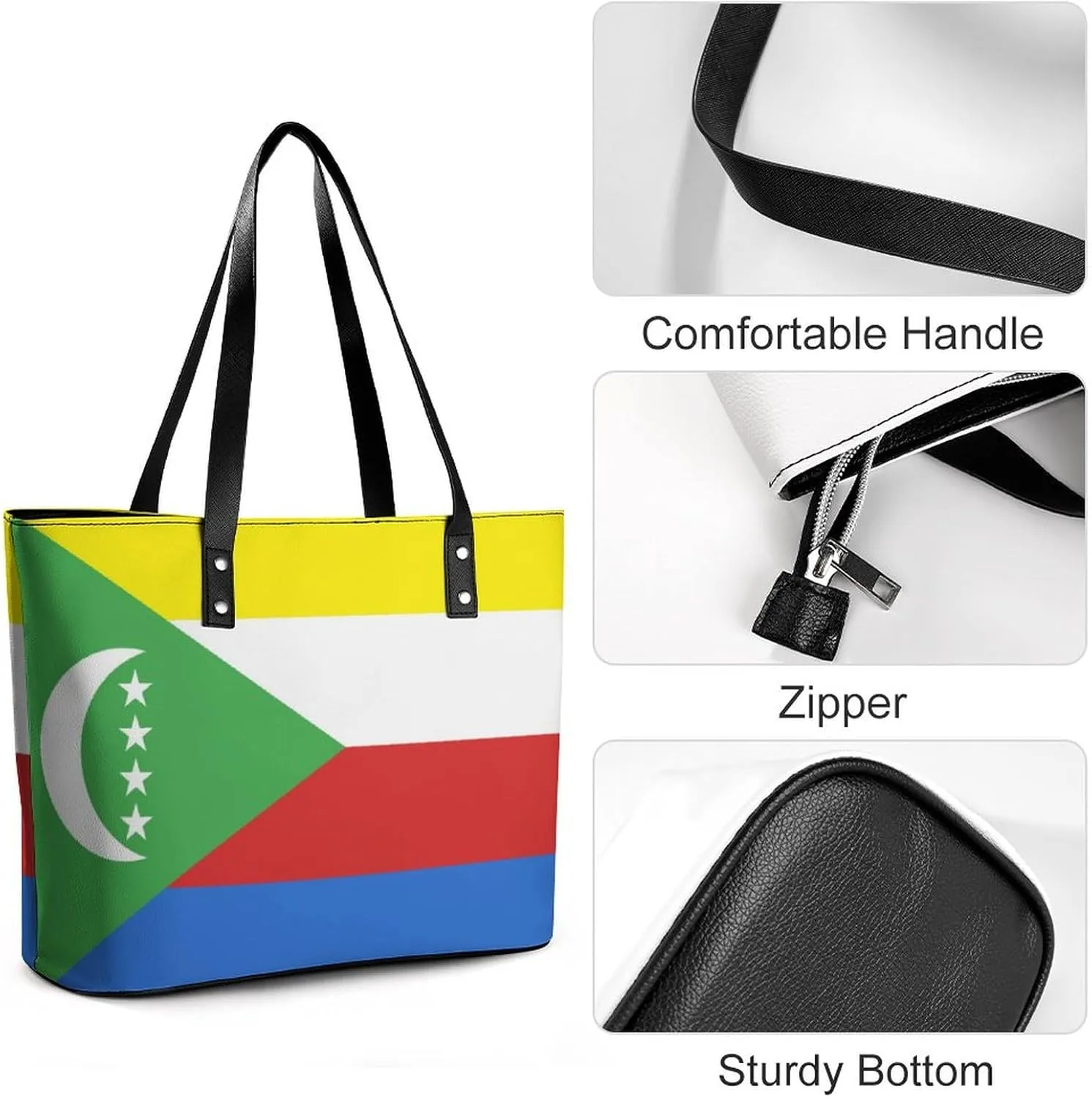 British Antarctic Territory Flag Elegant Shoulder Bag for Women Large Capacity Chic Leather Tote