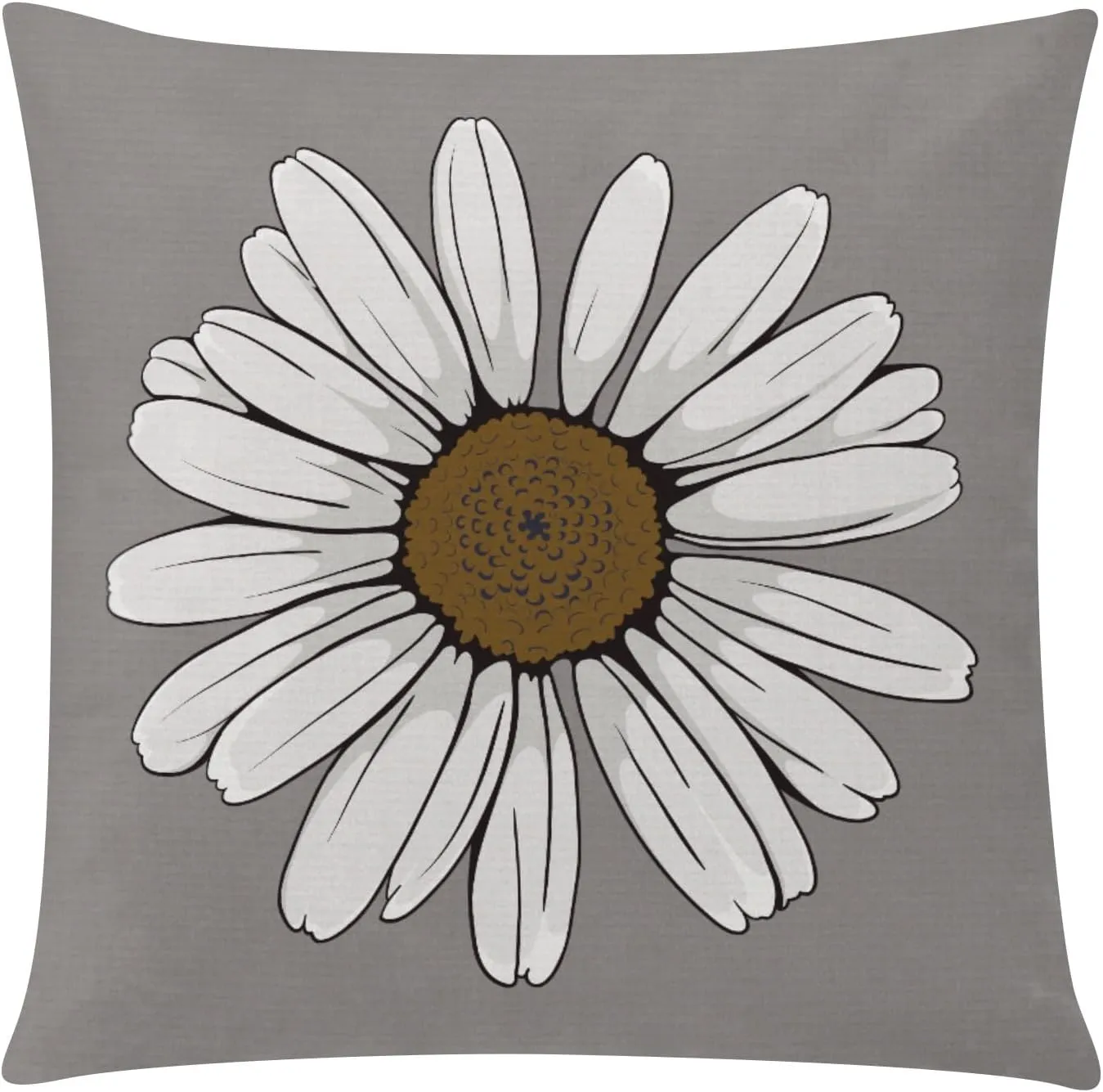 Brown Grey Pillow Covers 20x20 Set of 6 Decorative Daisy Flower Throw Pillow Cover for Couch Modern Coffee Pillow Case for Patio Living Room Cushion Bed Farmhouse Home Decor
