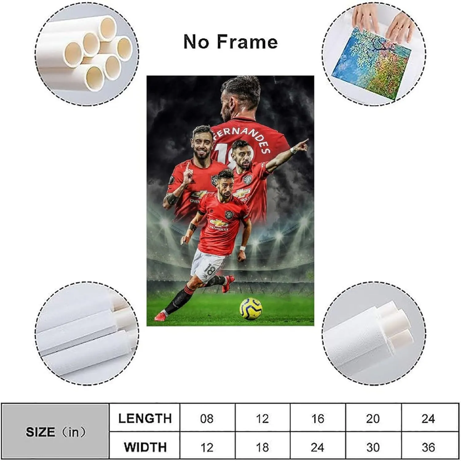 Bruno Fernandes Footballer Poster Picture Print Canvas Wall Paint Arts Decor Modern Home Artworks Gift Idea 16x24inch(40x60cm)