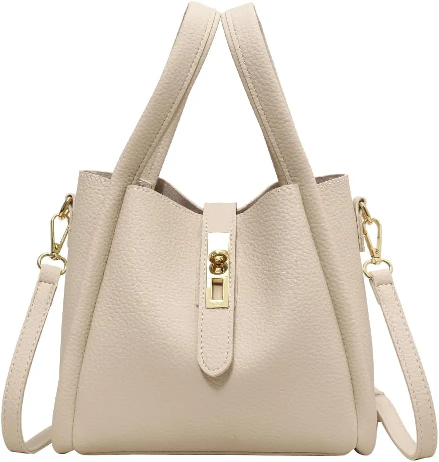 Bucket Bags for Women Vegan Leather Tote Bag Small Handbag Top Handle Bag Trendy Stachel Bag Crossbody Purse