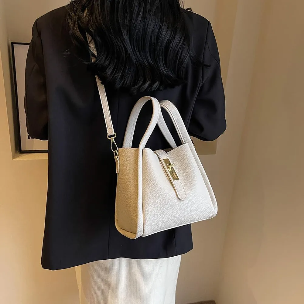 Bucket Bags for Women Vegan Leather Tote Bag Small Handbag Top Handle Bag Trendy Stachel Bag Crossbody Purse