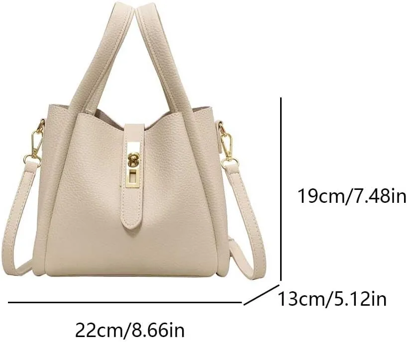 Bucket Bags for Women Vegan Leather Tote Bag Small Handbag Top Handle Bag Trendy Stachel Bag Crossbody Purse
