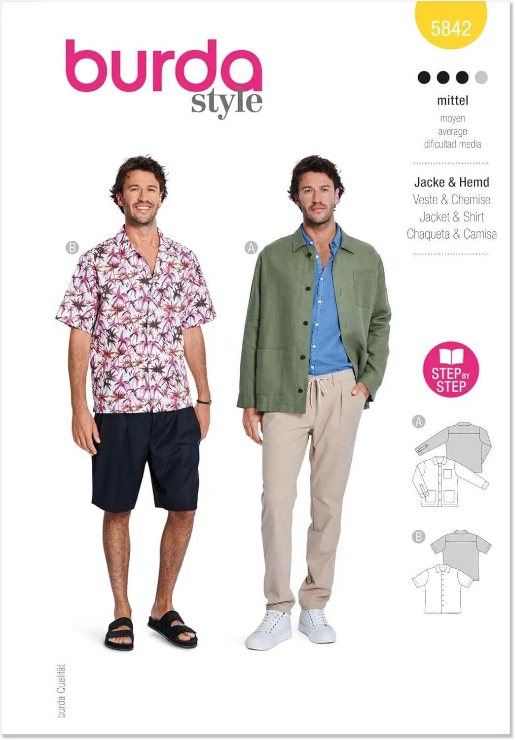 BURDA Top Sewing Pattern, Multicolor