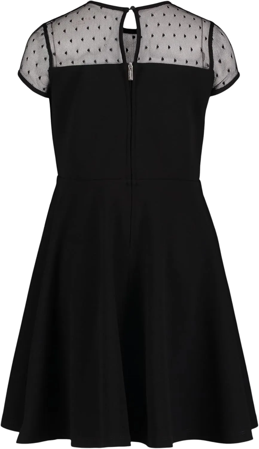Calvin Klein Girls' Sleeveless Party Dress, Fit and Flare Silhouette, Round Neckline & Back Zip Closure