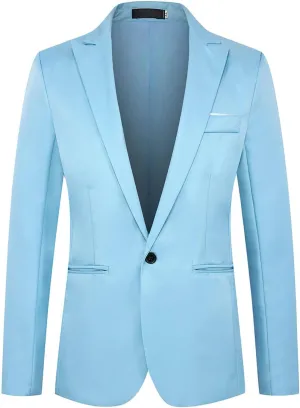 Cambkatl Men's Classic Business Blazers, Slim Fit One Button Formal Tuxedo Suit Jackets for Dinner Party Weeding