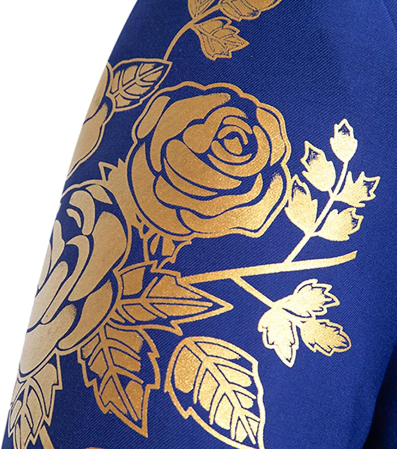 Cambkatl Mens Luxurious Gold Bronzing Blazers Slim Fit Long Sleeve Suit Jacket Sport Coats for Wedding Formal Business