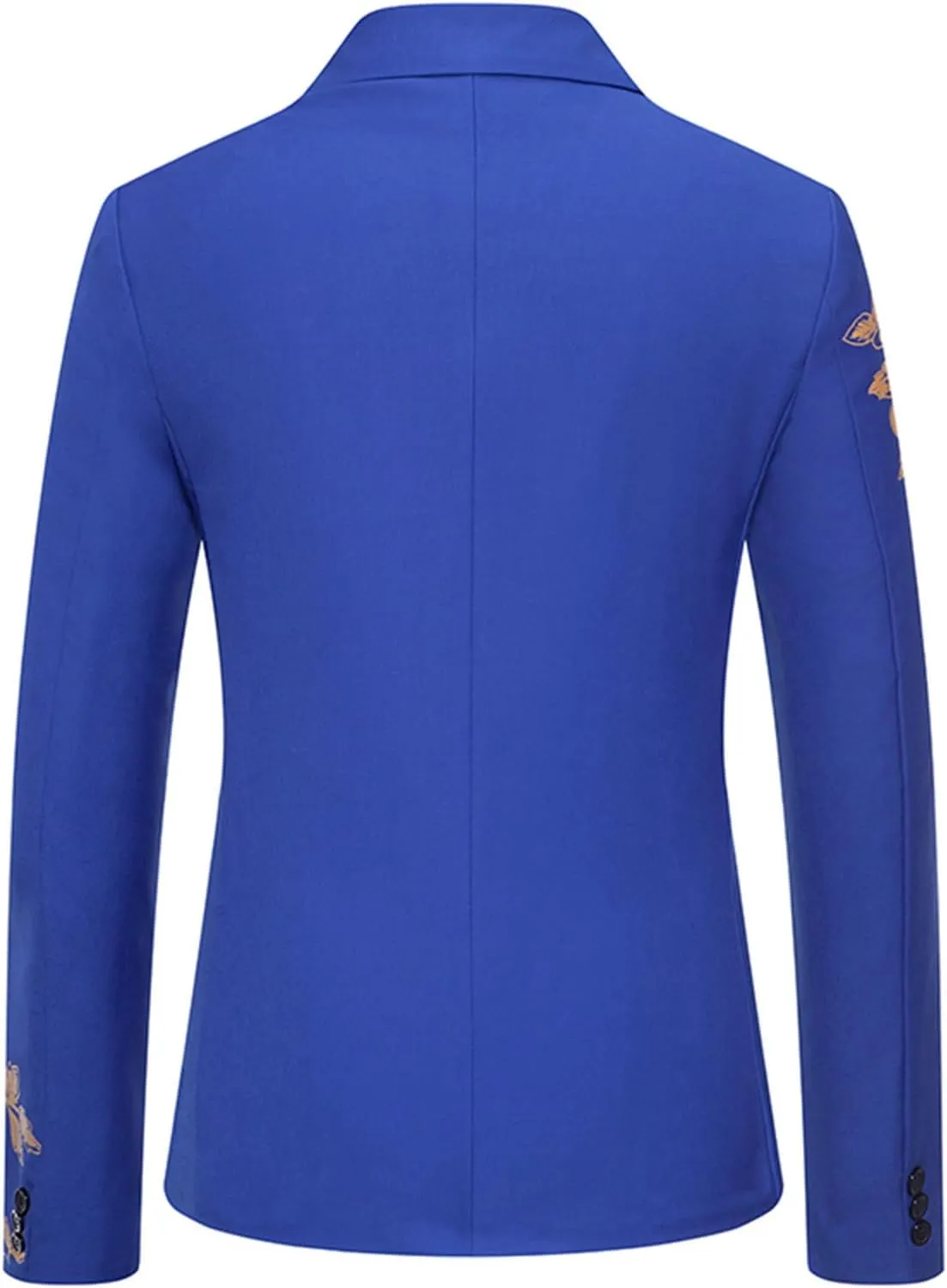 Cambkatl Mens Luxurious Gold Bronzing Blazers Slim Fit Long Sleeve Suit Jacket Sport Coats for Wedding Formal Business