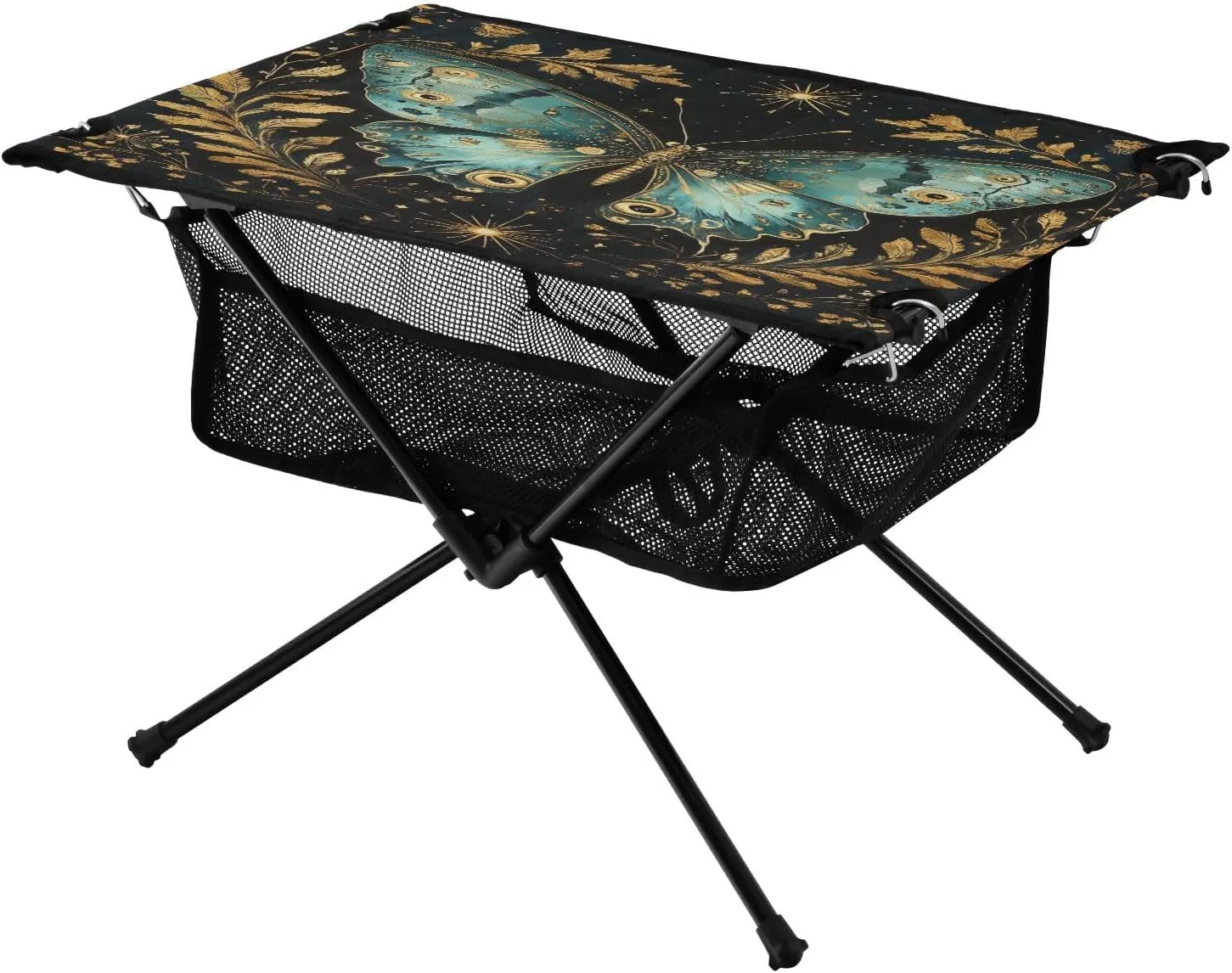 Camping Table Lightweight Portable Folding Table with Mesh Storage Net Butterfly Star Moon Ideal for Camping Hiking Beach Picnic Travel Backyard
