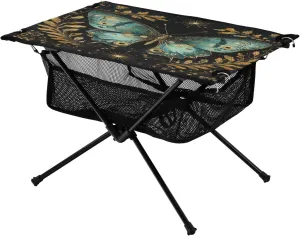 Camping Table Lightweight Portable Folding Table with Mesh Storage Net Butterfly Star Moon Ideal for Camping Hiking Beach Picnic Travel Backyard