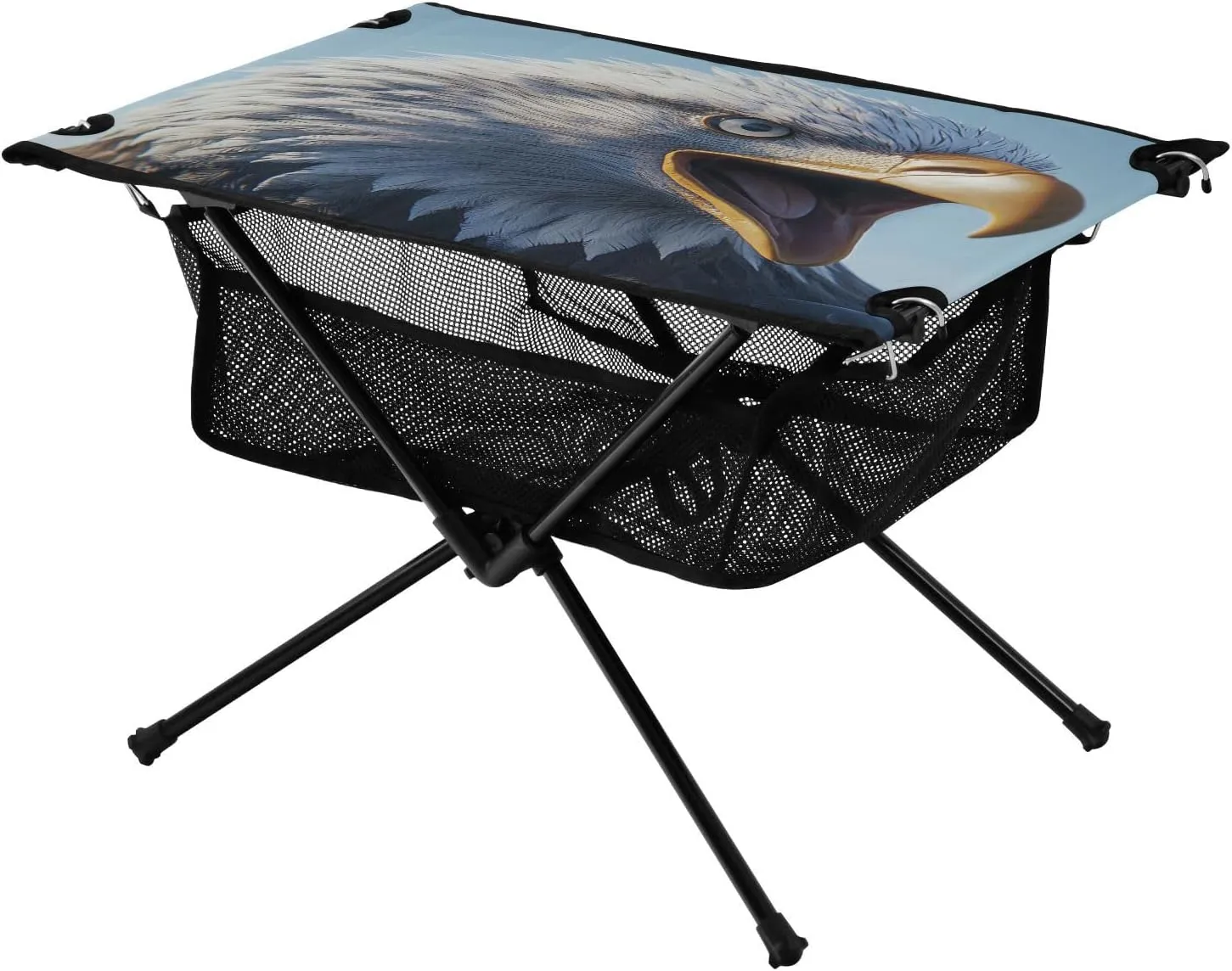 Camping Table Lightweight Portable Folding Table with Mesh Storage Net Eagle Vulture Blue Ideal for Camping Hiking Beach Picnic Travel Backyard
