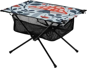Camping Table Lightweight Portable Folding Table with Mesh Storage Net Mushroom Rain Ideal for Camping Hiking Beach Picnic Travel Backyard