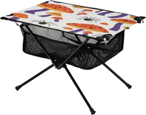 Camping Table Lightweight Portable Folding Table with Mesh Storage Net Mushroom Spider Ideal for Camping Hiking Beach Picnic Travel Backyard