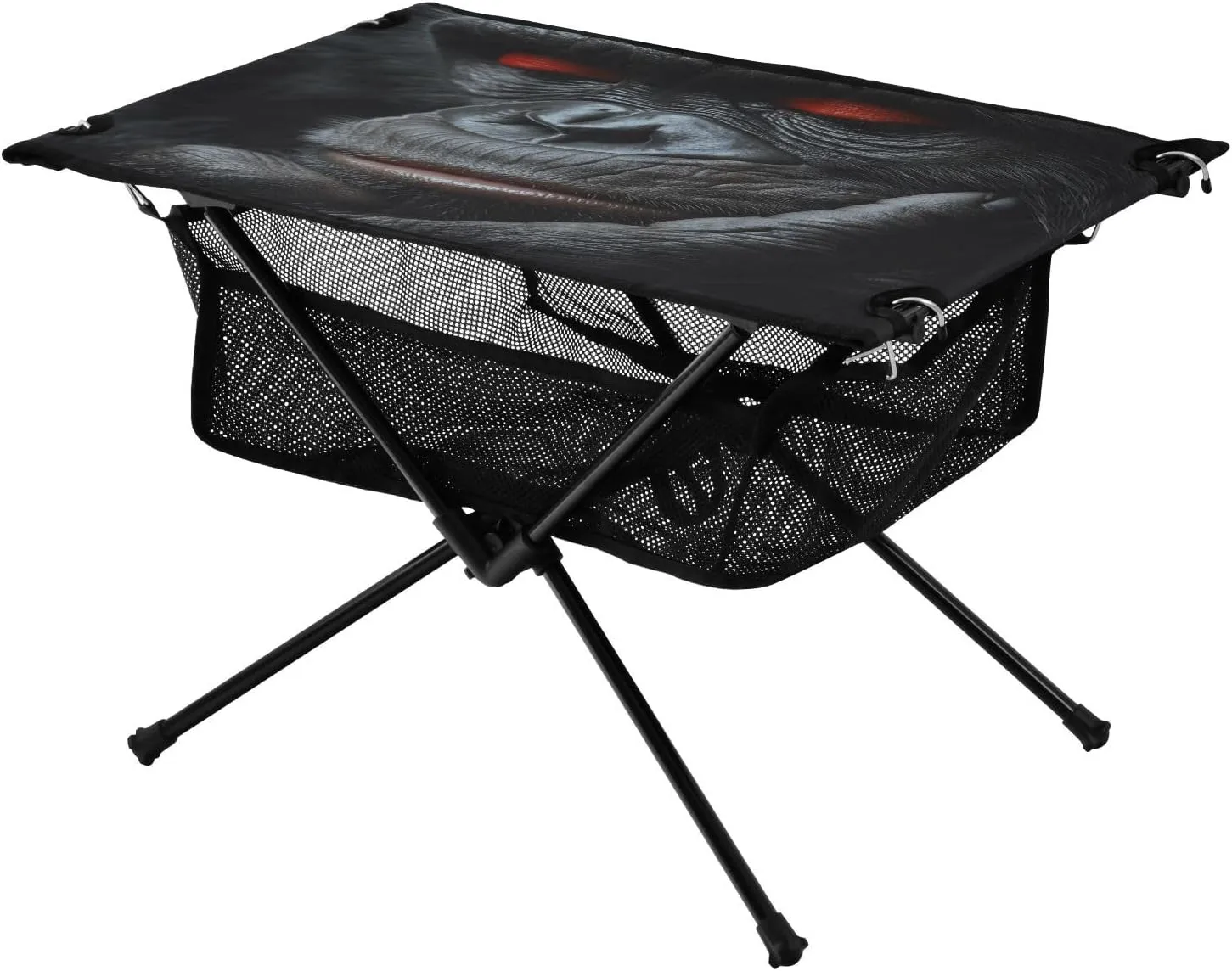 Camping Table Lightweight Portable Folding Table with Mesh Storage Net Orangutan Red Eyes Ideal for Camping Hiking Beach Picnic Travel Backyard