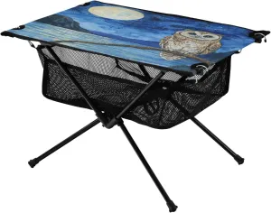 Camping Table Lightweight Portable Folding Table with Mesh Storage Net Owl River Ideal for Camping Hiking Beach Picnic Travel Backyard