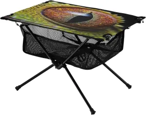 Camping Table Lightweight Portable Folding Table with Mesh Storage Net Reptile Eye Ideal for Camping Hiking Beach Picnic Travel Backyard