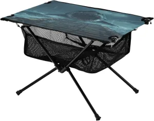 Camping Table Lightweight Portable Folding Table with Mesh Storage Net Shark Bamboo Raft Lightning Ideal for Camping Hiking Beach Picnic Travel Backyard