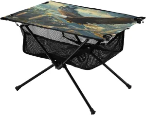Camping Table Lightweight Portable Folding Table with Mesh Storage Net Sky Eagle Vulture Ideal for Camping Hiking Beach Picnic Travel Backyard