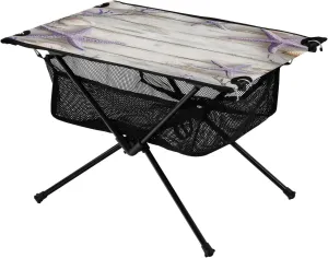 Camping Table Lightweight Portable Folding Table with Mesh Storage Net Wood Grain Purple Starfish Ideal for Camping Hiking Beach Picnic Travel Backyard