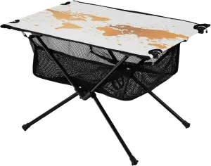 Camping Table Lightweight Portable Folding Table with Mesh Storage Net Yellow Line World Map Ideal for Camping Hiking Beach Picnic Travel Backyard