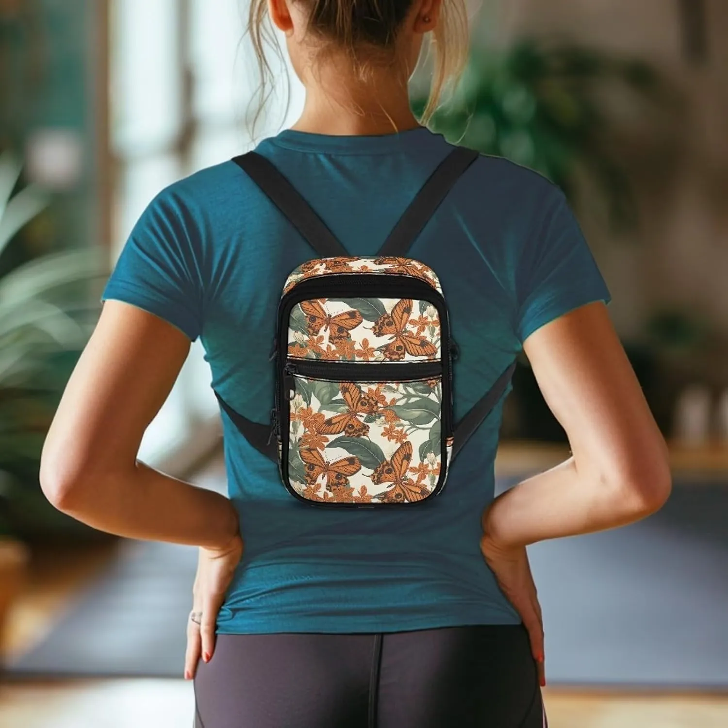 Canvas Crossbody Bags Multi Position Back Pack Waist Packs Cross Body Fanny Pack with Adjustable Strap Gifts