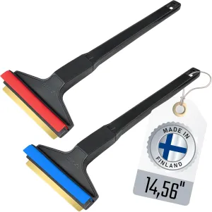 Car Ice Scraper Brass Blade 14,5 inch 2 Pack Ice Scraper Long Handle Ice Scraper for Car Snow Scraper Ice Scrapers for Car Windshield Original Murska Europe (2-Pack L&P A055 Random Color)