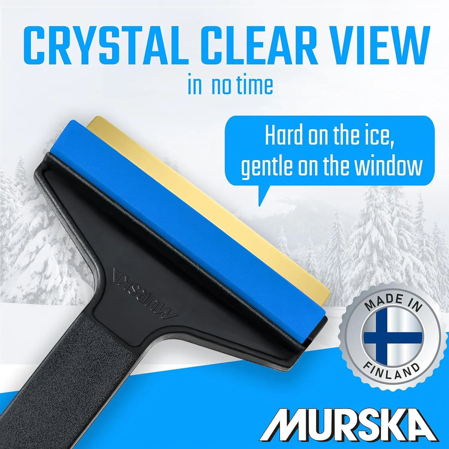 Car Ice Scraper Brass Blade 14,5 inch 2 Pack Ice Scraper Long Handle Ice Scraper for Car Snow Scraper Ice Scrapers for Car Windshield Original Murska Europe (2-Pack L&P A055 Random Color)