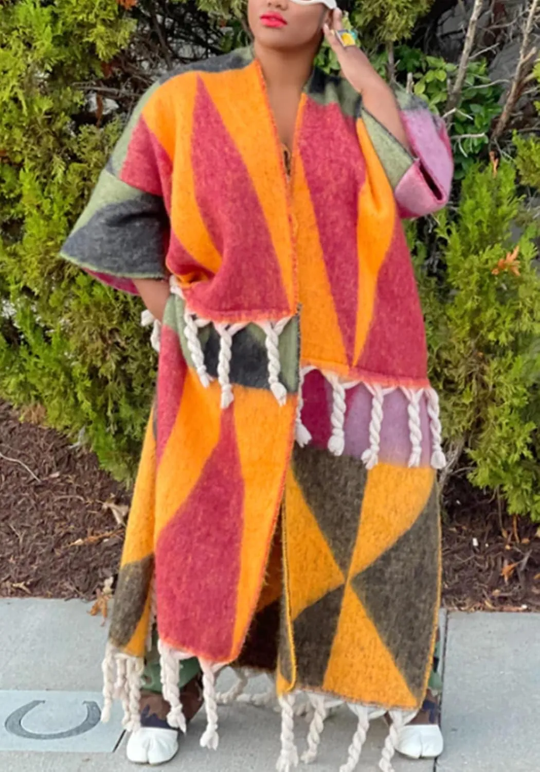 Cardigan Sweater for Women Color Block Chunky Cable Knit Coat Fall Long Cardigans Outerwear