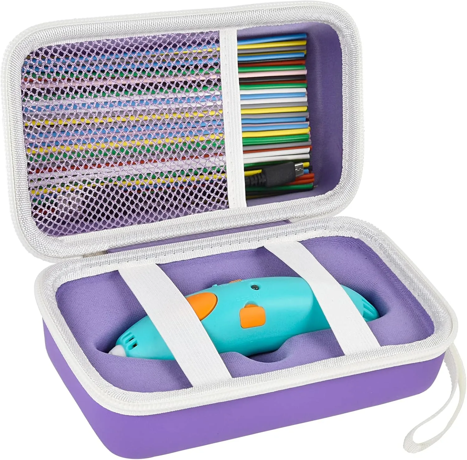Case Compatible with 3Doodler Start  Essentials (2022) for 3D Pen Set for Kids, Storage Organizer Holder for Printing Filament Refill and Micro-USB Charger (Box Only)