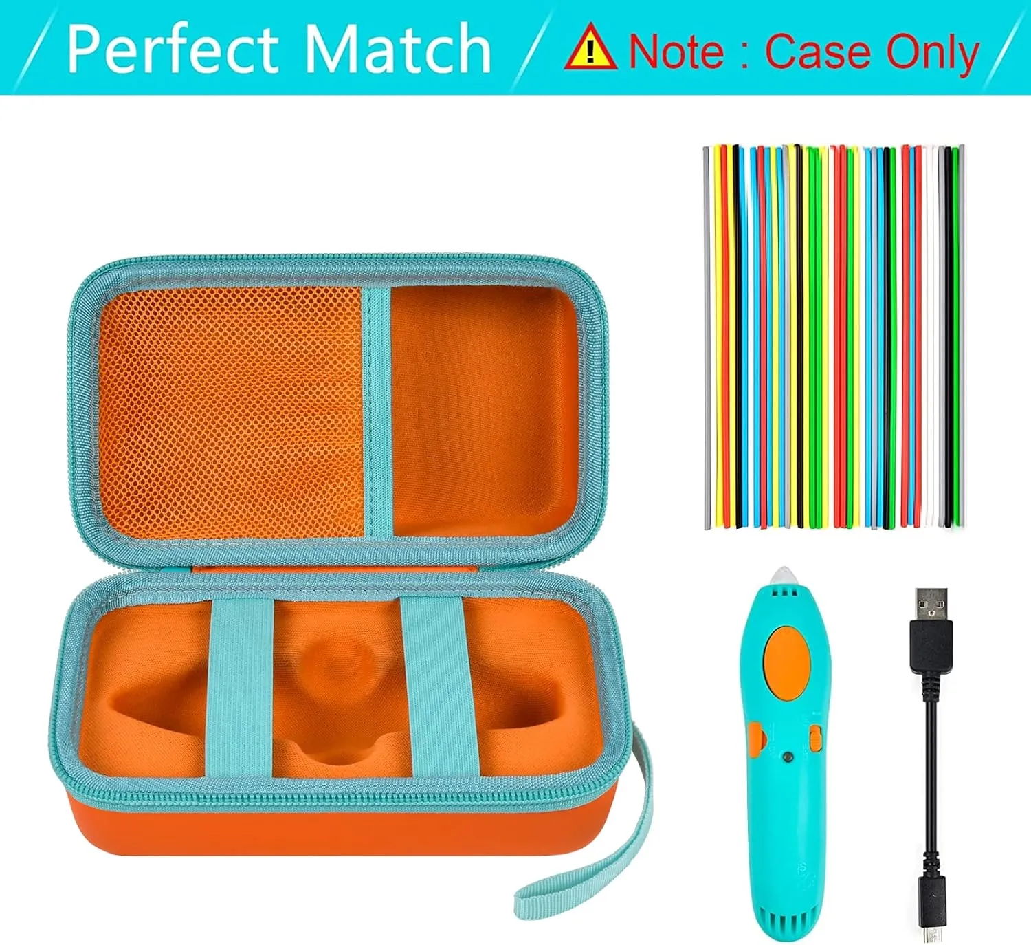 Case Compatible with 3Doodler Start  Essentials (2022) for 3D Pen Set for Kids, Storage Organizer Holder for Printing Filament Refill and Micro-USB Charger (Box Only)