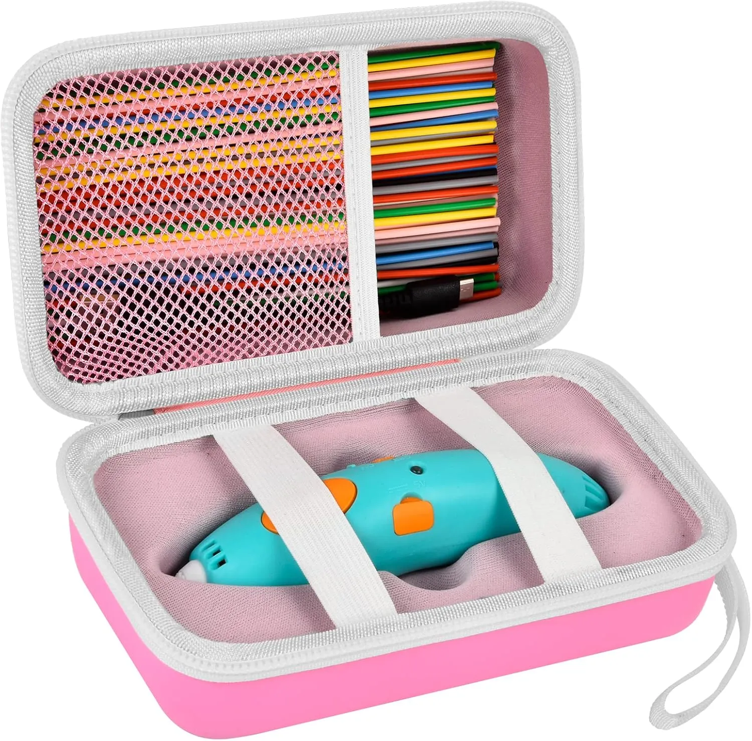 Case Compatible with 3Doodler Start  Essentials (2022) for 3D Pen Set for Kids, Storage Organizer Holder for Printing Filament Refill and Micro-USB Charger (Box Only)