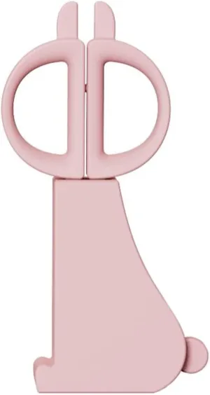 Cat Scissors with Magnetic Holder, Plastic Handled Cute Animal Scissors with 3 Inch Steel Blades, Home Office Desktop Decoration (Rabbit(Pink))