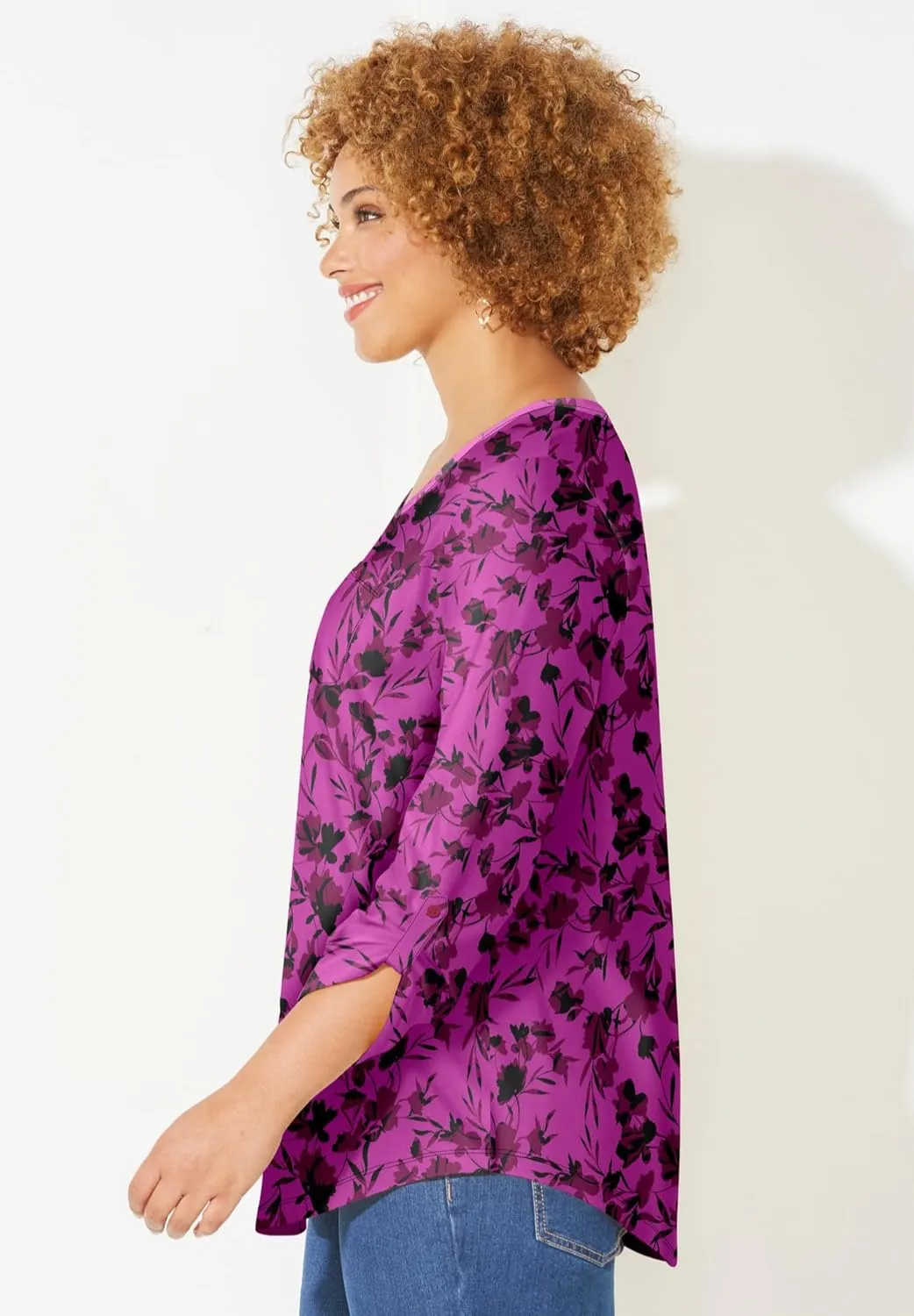 Catherines Women's Plus Size Liz&Me V-Neck Top