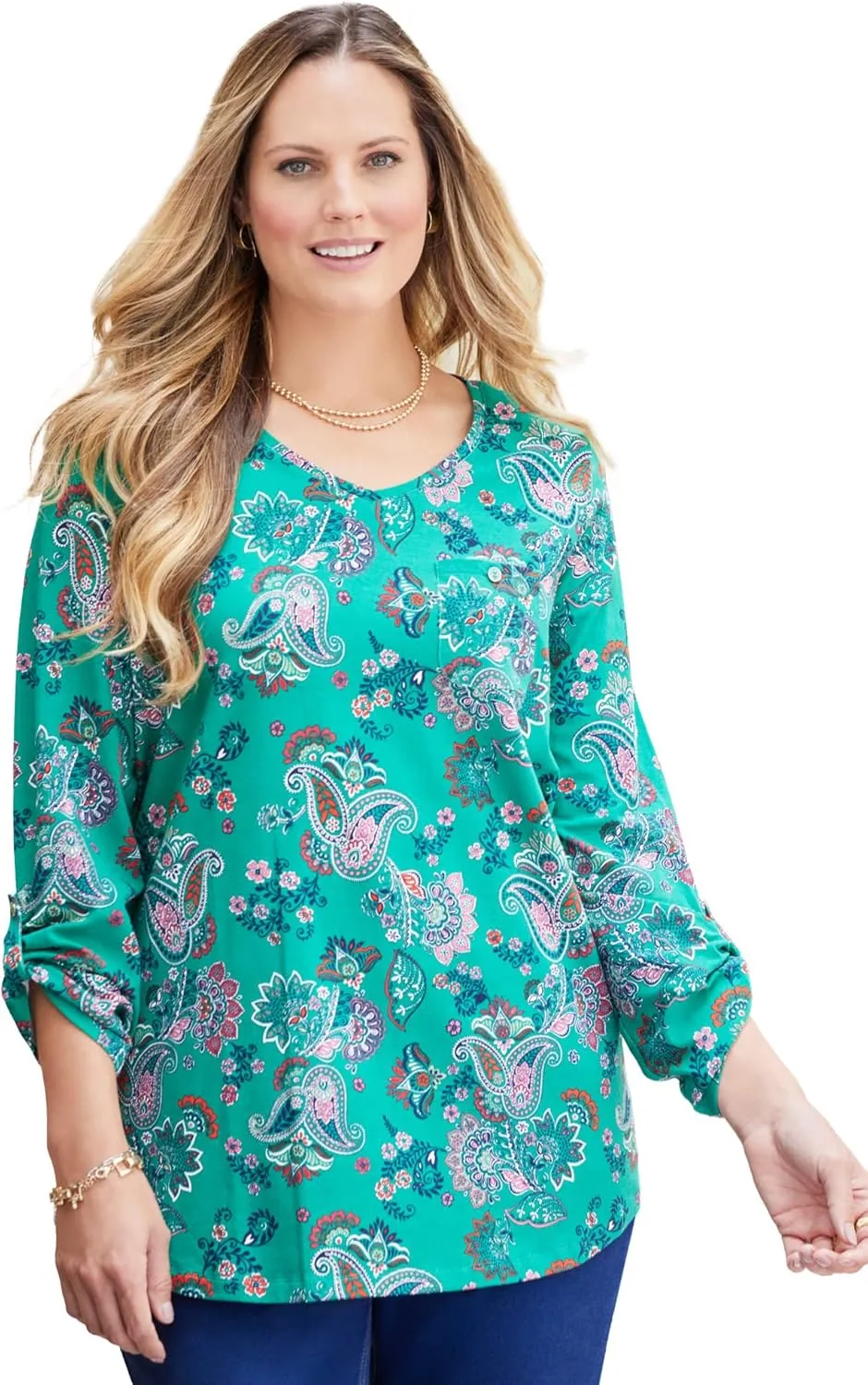 Catherines Women's Plus Size Liz&Me V-Neck Top