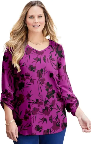 Catherines Women's Plus Size Liz&Me V-Neck Top