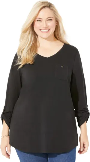 Catherines Women's Plus Size Liz&Me V-Neck Top