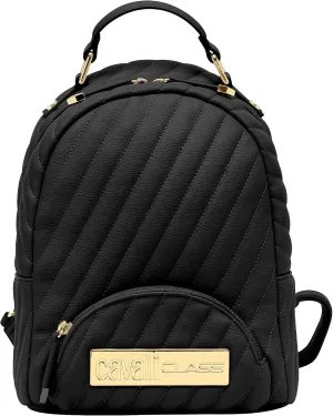 Cavalli Class ISCHIA Black Small Fashion Backpack for womens