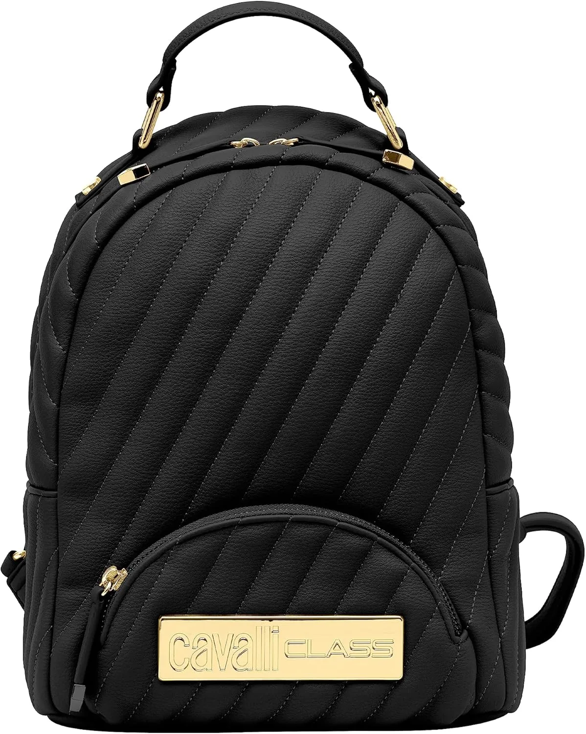Cavalli Class ISCHIA Black Small Fashion Backpack for womens