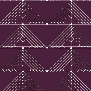 Century Prints Deco Geese in Aubergine