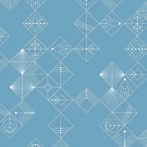 Century Prints Deco Tiles in Chambray Blue