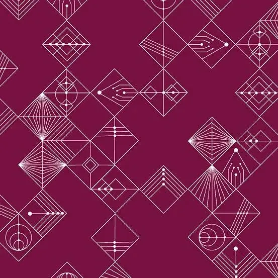 Century Prints Deco Tiles in Mulberry